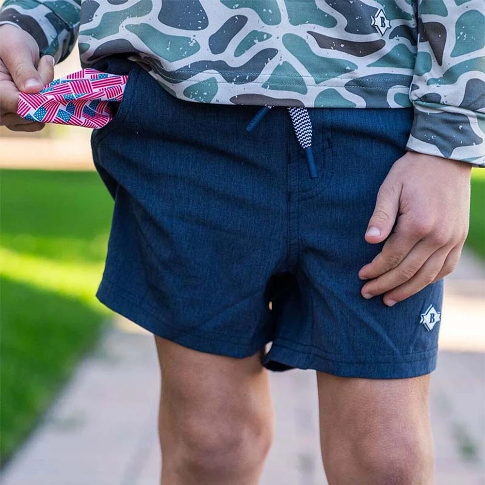 Youth Athletic Shorts Heather Navy