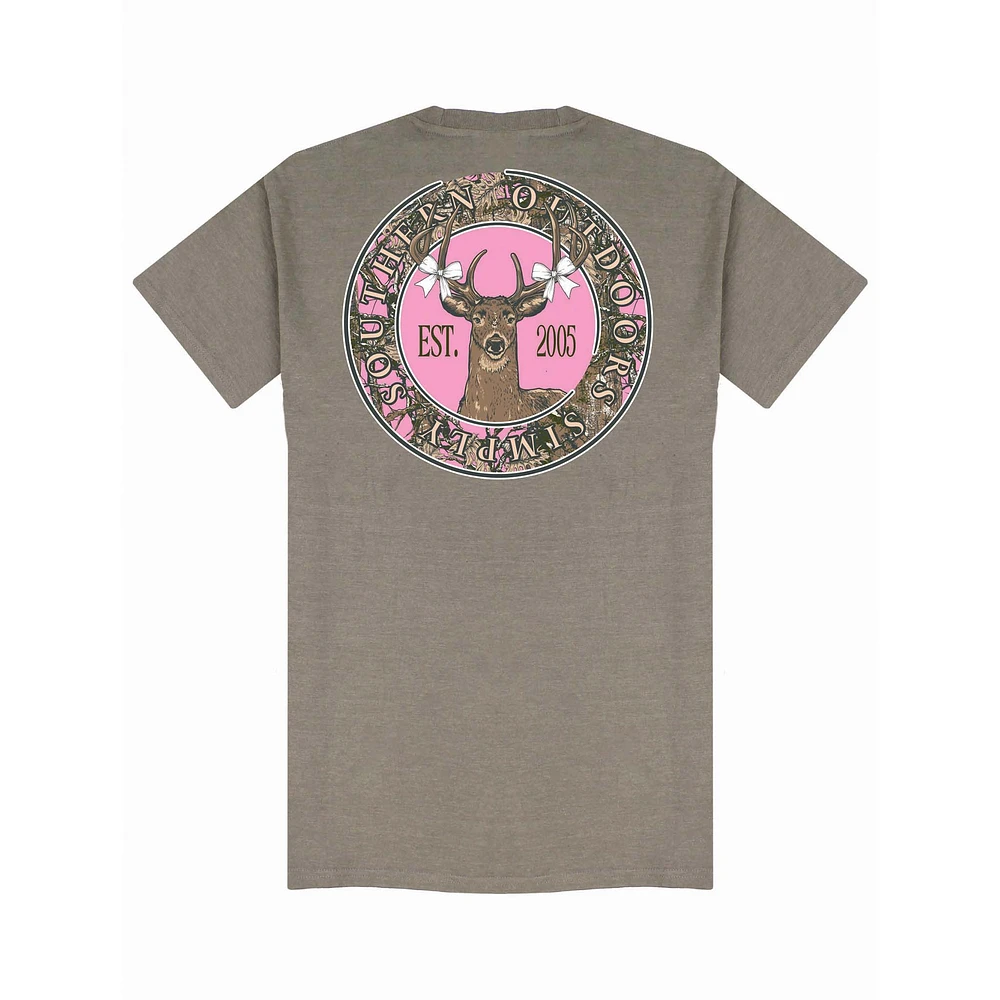 Youth Pink Deer Short Sleeve T-Shirt