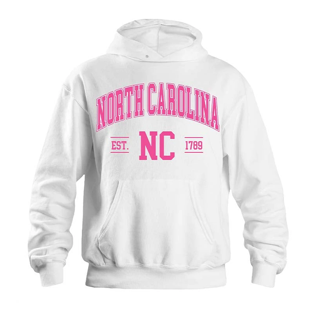 North Carolina Established Hoodie White & Pink