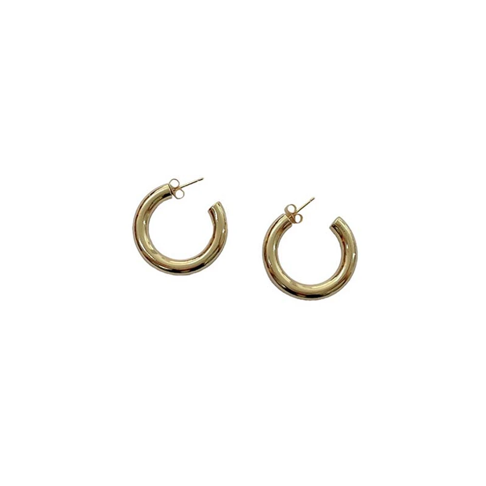 14K Gold Dipped Thick Medium Post Earrings