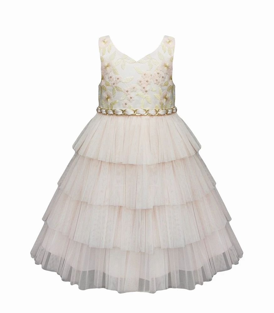 Baby Pink Full Layered Ruffle Dress