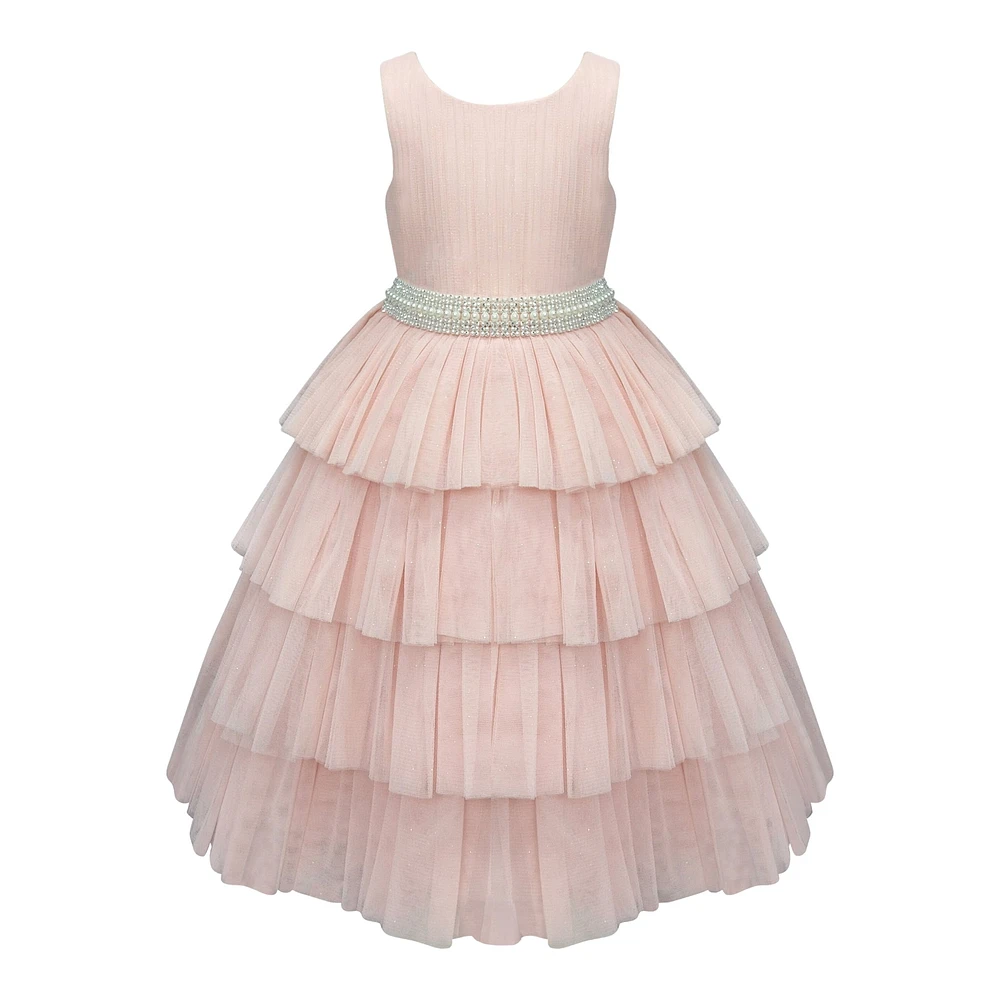 Pink Full Layered Ruffle Dress