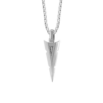 PJ x Shayla Stonechild 18″-21″ Arrowhead Necklace with .02 Carat TW of Diamonds in Sterling  Silver