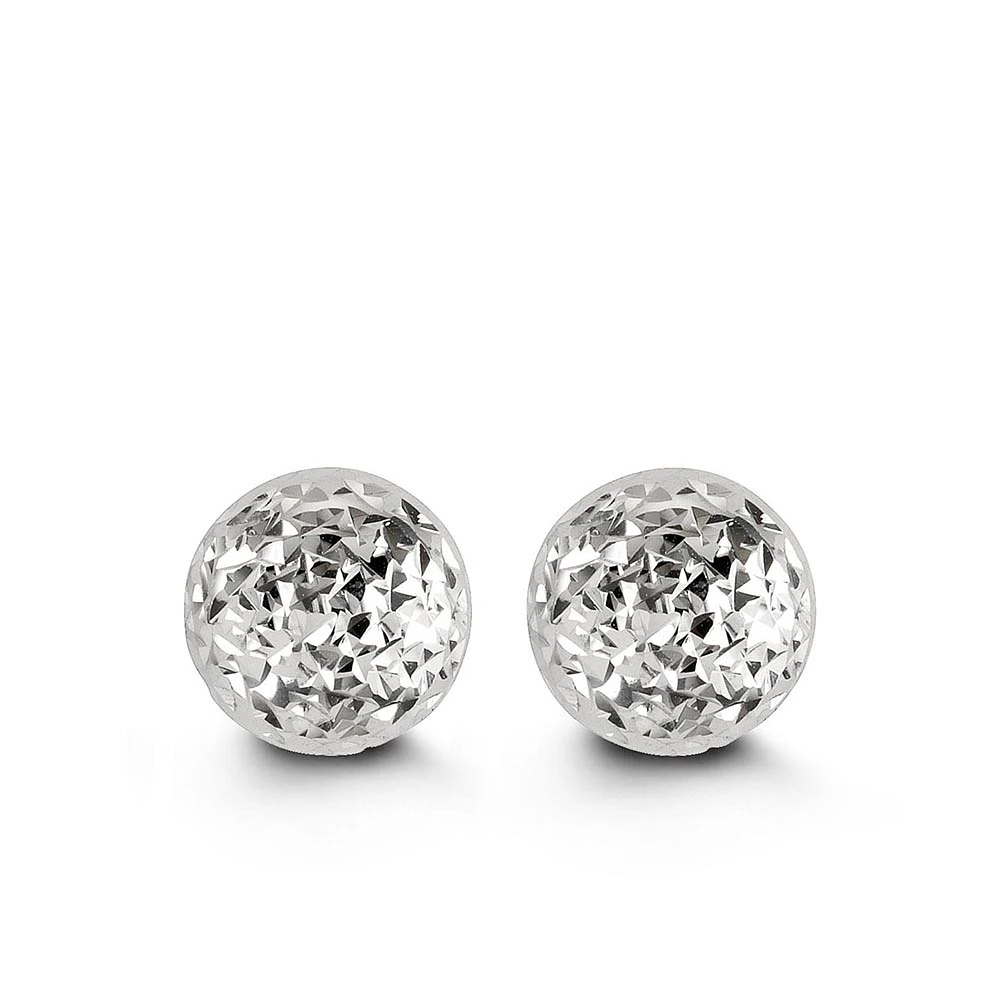 10MM Ball Earrings in 10kt White Gold