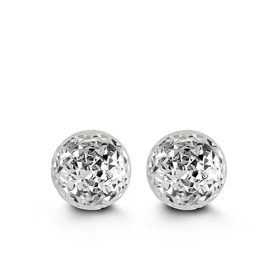 10MM Ball Earrings in 10kt White Gold