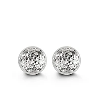 10MM Ball Earrings in 10kt White Gold