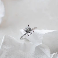Emerald Cut Luxe Engagement Ring with 2.31 Carat TW of Diamonds in 18kt White Gold