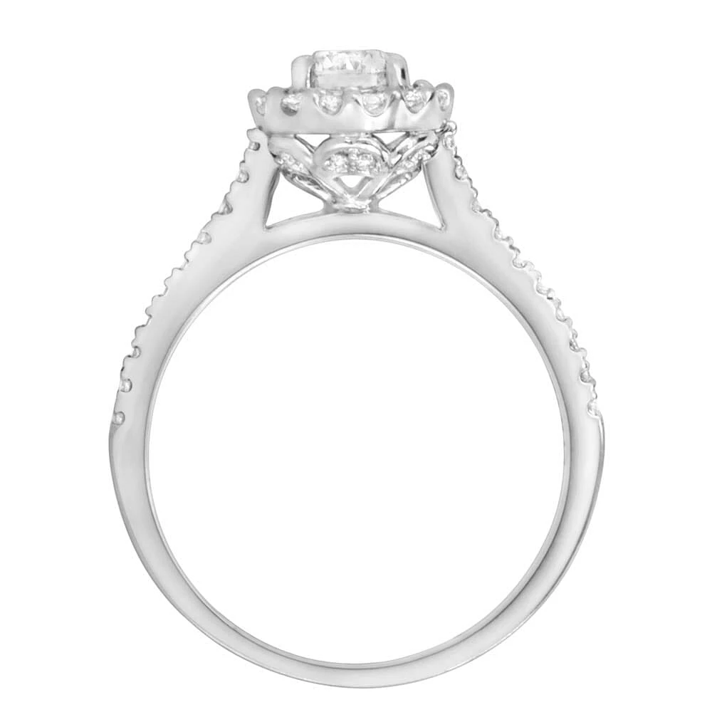 Fire of the North Halo Engagement Ring with .67 Carat TW of Diamonds in 14kt White Gold