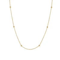15″-16″ Sierra Beaded Choker Necklace in 10kt Yellow Gold
