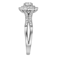 Colourless Collection Double Halo Engagement Ring with .74 Carat TW of Diamonds in 18kt White Gold