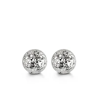 8MM Ball Earrings in 10kt White Gold