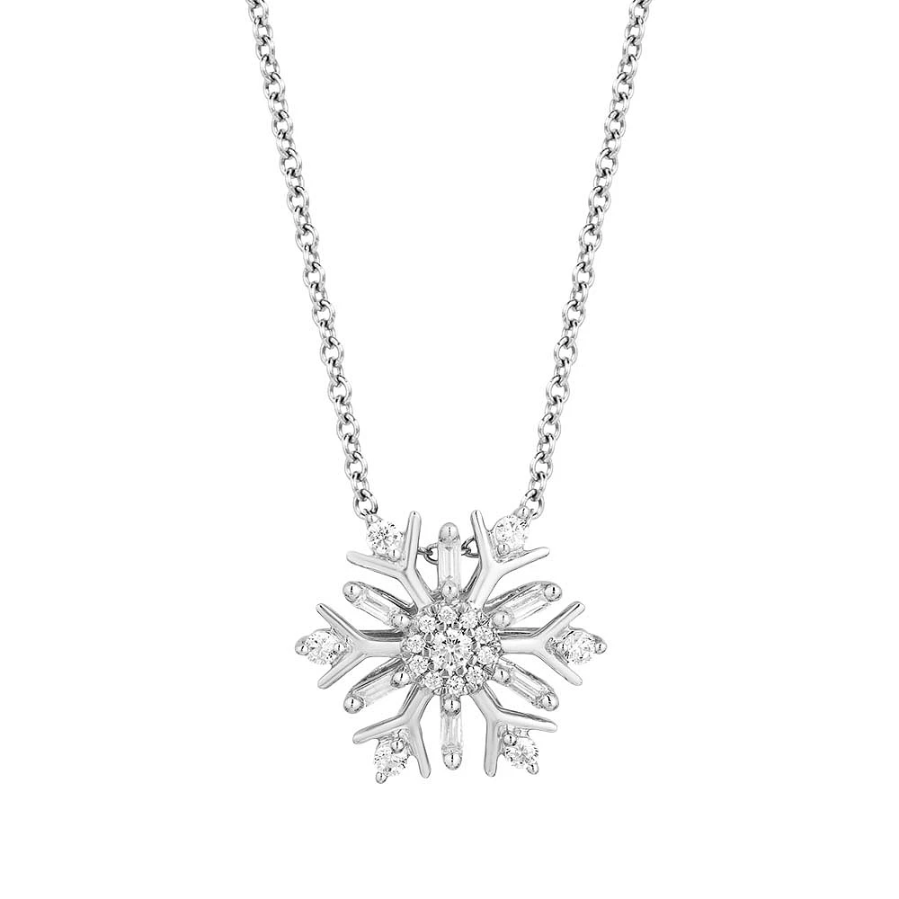 Enchanted Disney Elsa Pendant with .25 Carat TW of Diamonds in Sterling Silver with Chain