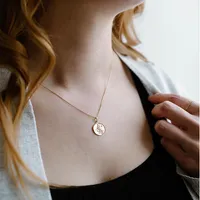 15MM Virgo Zodiac Disc Pendant in 10kt Yellow Gold with Chain