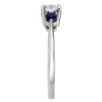 Colourless Collection Engagement Ring with Blue Sapphire and .50 Carat TW of Diamonds in 18kt White Gold