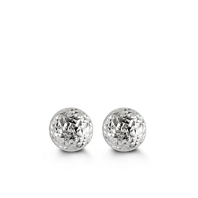 7MM Ball Earrings in 10kt White Gold