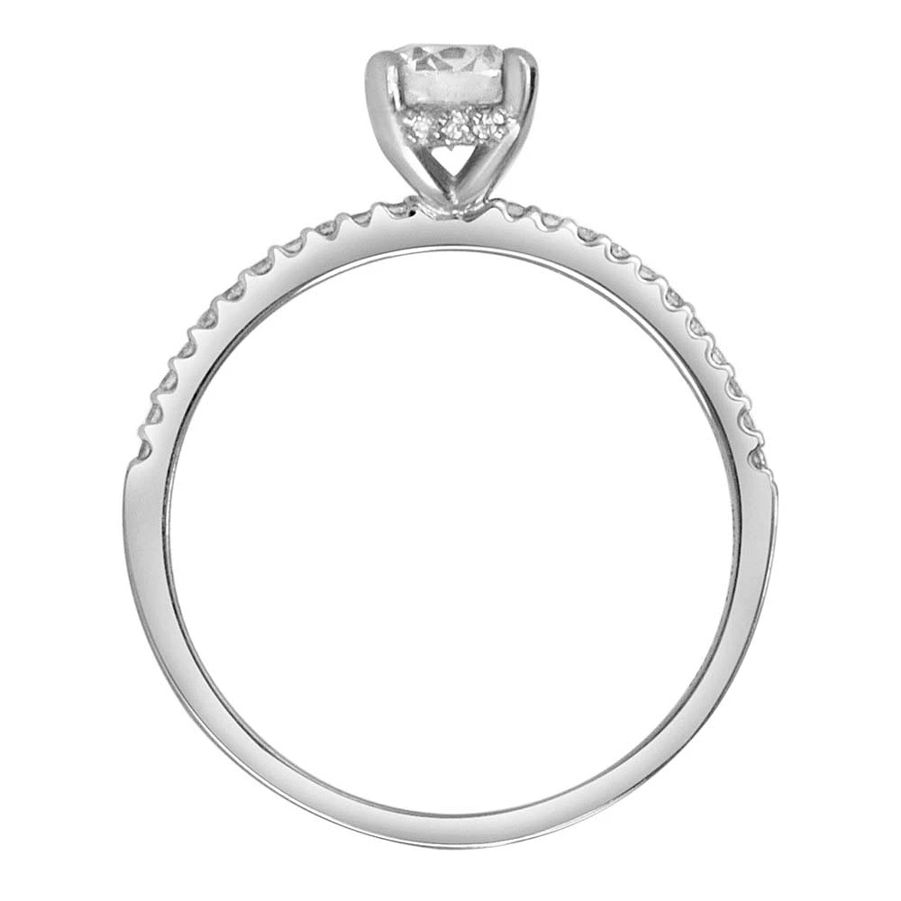 Northern Facet Ideal Cut Engagement Ring with .62 Carat TW of Diamonds in 18kt White Gold