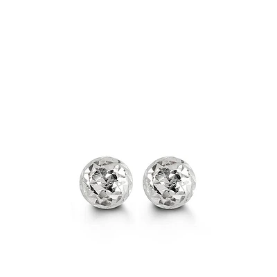 5MM Ball Earrings in 10kt White Gold