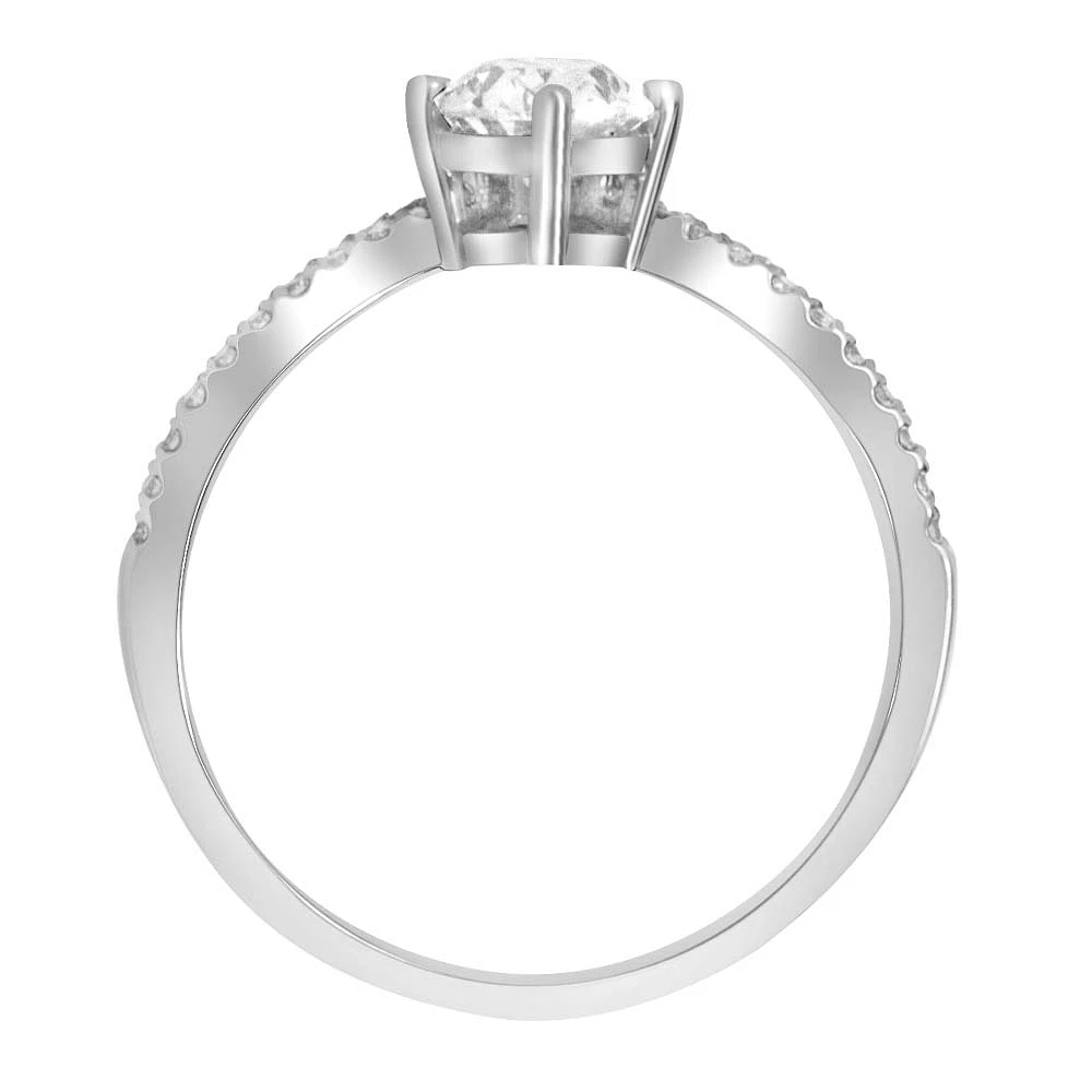 Engagement Ring with .84 Carat TW of Diamonds in 18kt White Gold