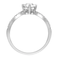 Engagement Ring with .84 Carat TW of Diamonds in 18kt White Gold
