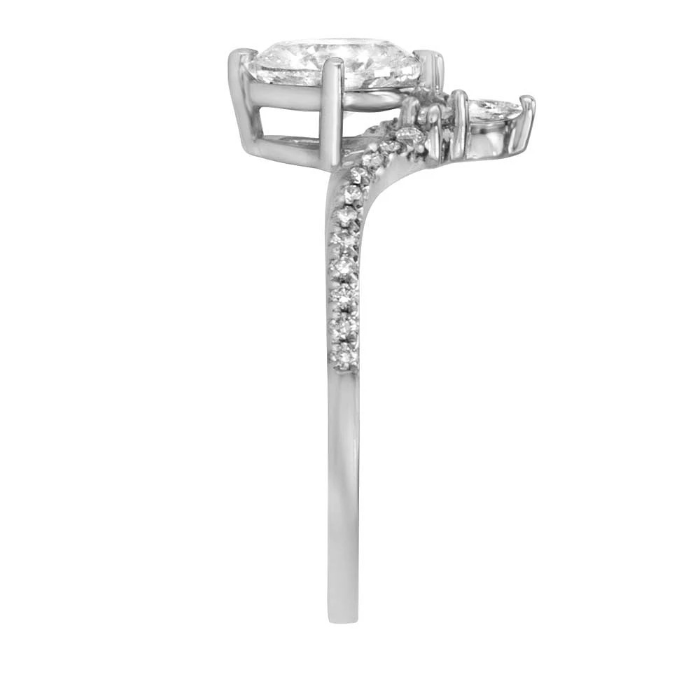 Engagement Ring with .84 Carat TW of Diamonds in 18kt White Gold