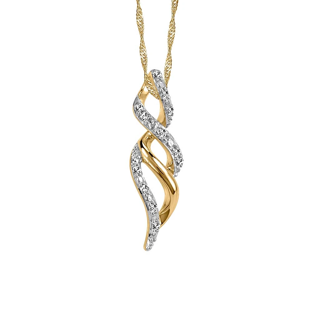 Pendant with .06 Carat TW of Diamonds in 10kt Yellow Gold with Chain