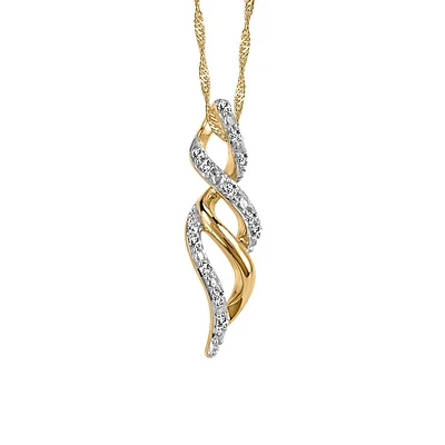Pendant with .06 Carat TW of Diamonds in 10kt Yellow Gold with Chain