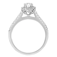Fire of the North Oval Halo Engagement Ring with .72 Carat TW of Diamonds in 18kt White Gold
