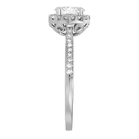 Fire of the North Oval Halo Engagement Ring with .72 Carat TW of Diamonds in 18kt White Gold