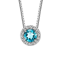 Birthstone Set Bundle with Genuine Topaz and Cubic Zirconia in Sterling Silver