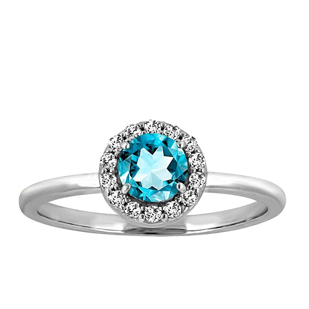 Birthstone Set Bundle with Genuine Topaz and Cubic Zirconia in Sterling Silver