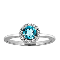Birthstone Set Bundle with Genuine Topaz and Cubic Zirconia in Sterling Silver