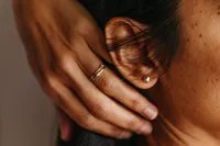 Heart Stud Earrings in 10kt Yellow Gold