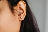 Heart Stud Earrings in 10kt Yellow Gold