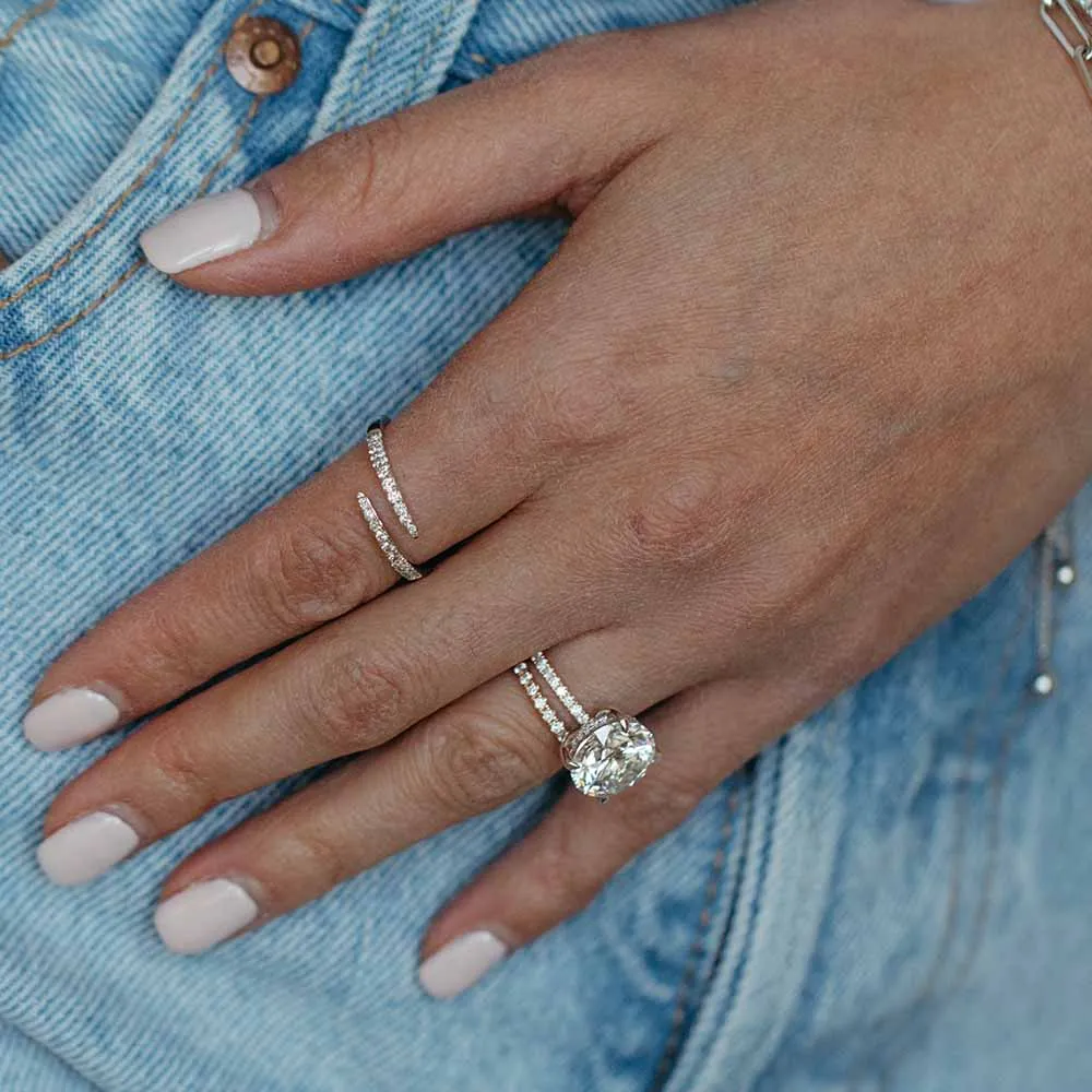 Split Pave Ring with .20 Carat TW of Diamonds in 10kt White Gold