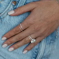 Split Pave Ring with .20 Carat TW of Diamonds in 10kt White Gold