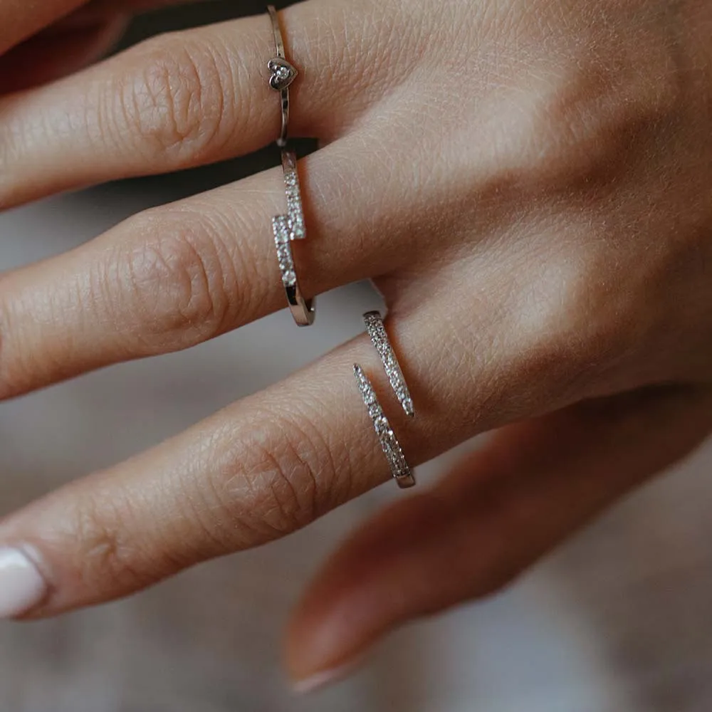 Split Pave Ring with .20 Carat TW of Diamonds in 10kt White Gold