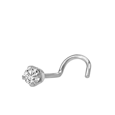 Nose Stud with 0.025 Carat Diamond in 14kt White Gold