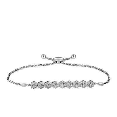 Adjustable Bracelet with .25 Carat TW of Diamonds in Sterling Silver