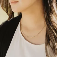18″ Layla Cable Link Paperclip Chain Necklace in 10kt Yellow Gold