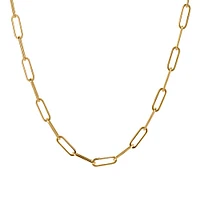 18″ Layla Cable Link Paperclip Chain Necklace in 10kt Yellow Gold