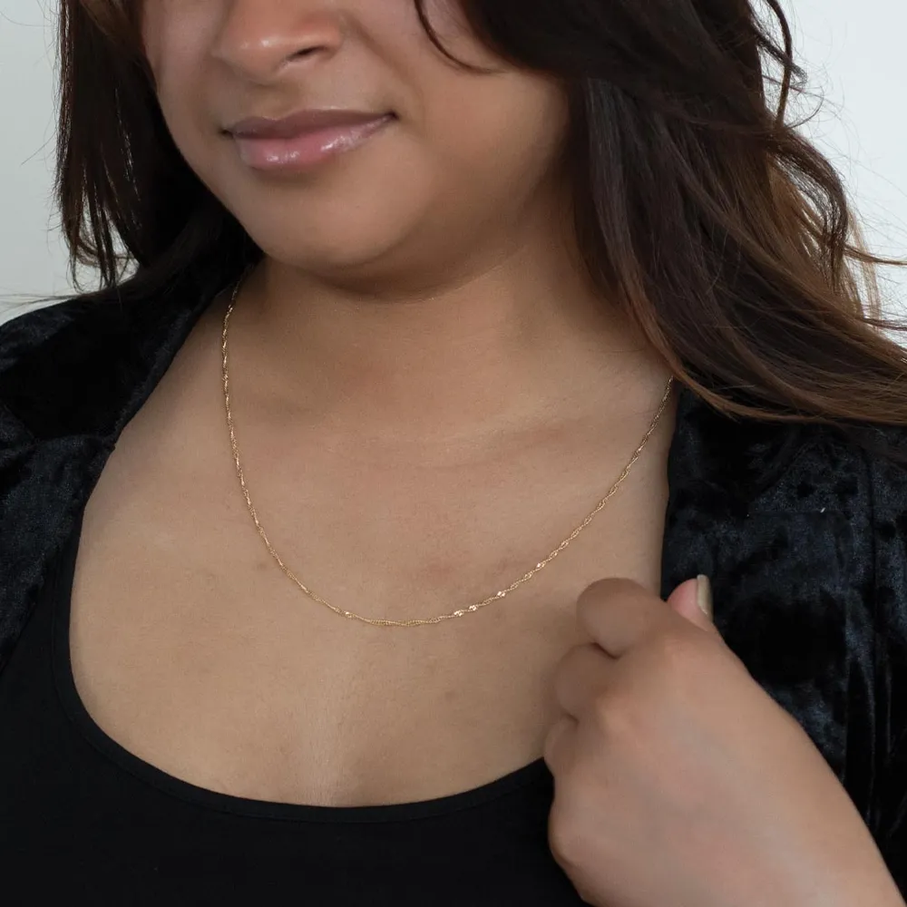 18″-20″ Singapore Chain in 10kt Yellow Gold