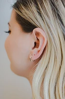 14MM Hexagon Huggies Hoop Earrings in 10kt Yellow Gold