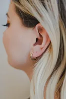 17MM Hexagon Huggies Hoop Earrings in 10kt Yellow Gold
