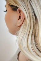 13.5MM Heart Huggies Hoop Earrings in 10kt Yellow Gold