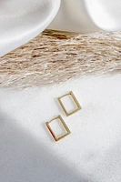 13.7MM Rectangle Huggies Hoop Earrings in 10kt Yellow Gold