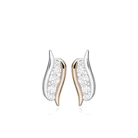 Earrings with Cubic Zirconia in Rose Tone and Sterling Silver