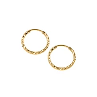 18MM Sleeper Hoop Earrings in 10kt Yellow Gold