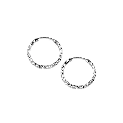 18MM Sleeper Hoop Earrings in 10kt White Gold