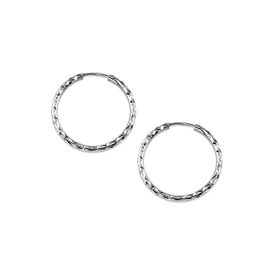 22MM Sleeper Hoop Earrings in 10kt White Gold