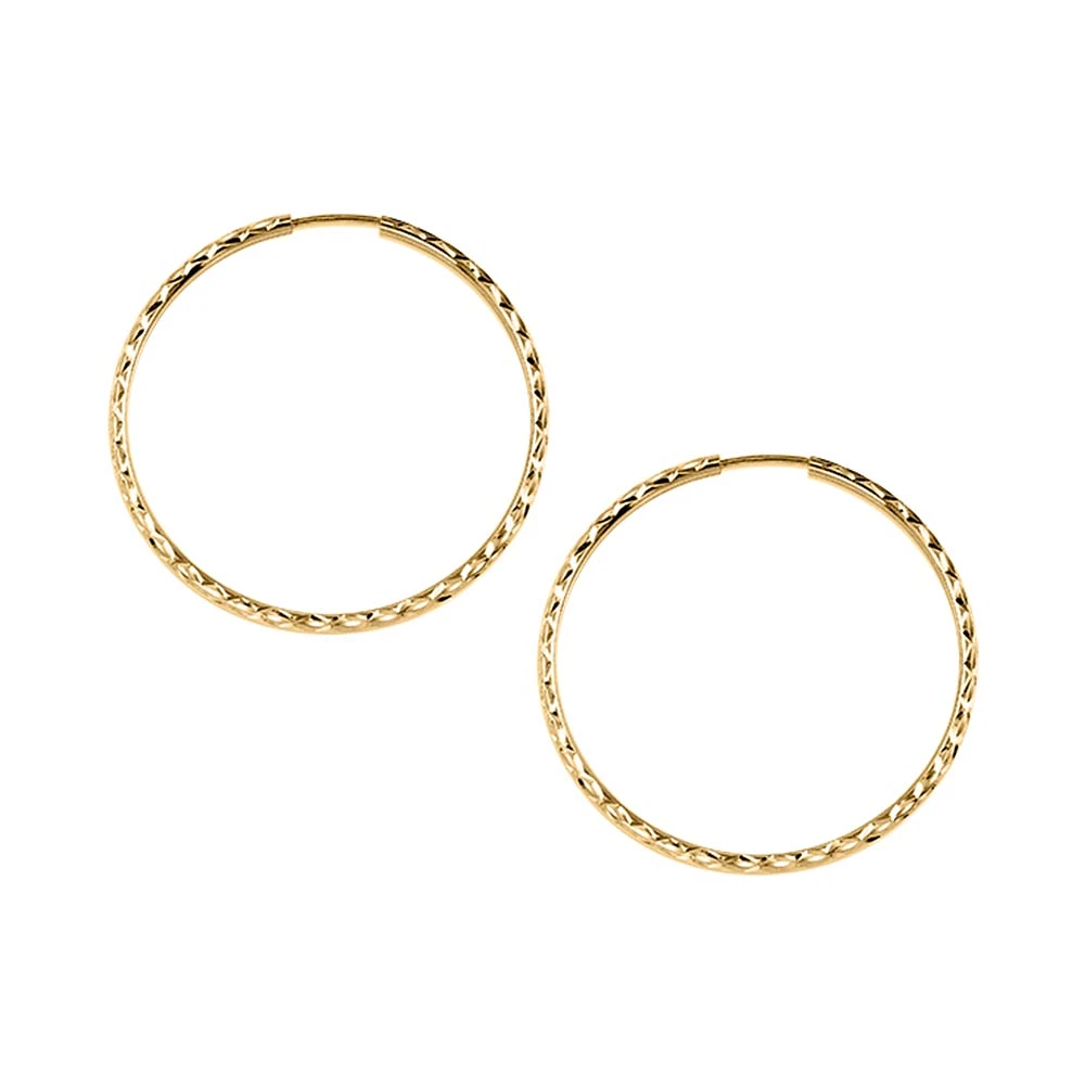 33MM Sleeper Hoop Earrings in 10kt Yellow Gold